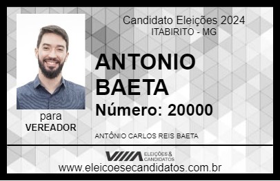 Candidato ANTONIO BAETA 2024 - ITABIRITO - Eleições