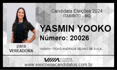 Candidato YASMIN YOOKO 2024 - ITABIRITO - Eleições