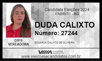 Candidato DUDA CALIXTO 2024 - ITABIRITO - Eleições