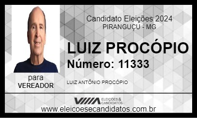 Candidato LUIZ PROCÓPIO 2024 - PIRANGUÇU - Eleições