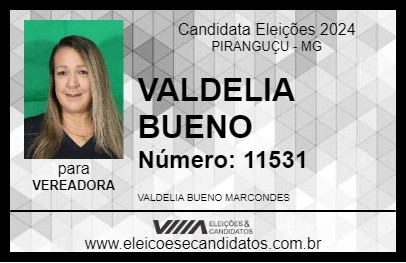 Candidato VALDELIA BUENO 2024 - PIRANGUÇU - Eleições