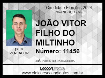 Candidato JOÃO VITOR FILHO DO MILTINHO 2024 - PIRANGUÇU - Eleições