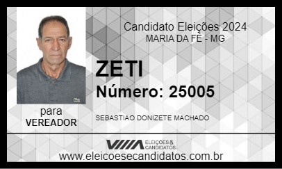 Candidato ZETI 2024 - MARIA DA FÉ - Eleições