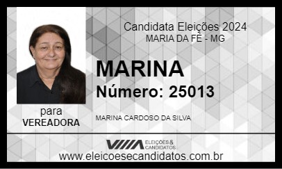 Candidato MARINA 2024 - MARIA DA FÉ - Eleições