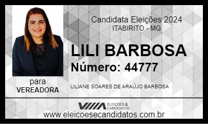 Candidato LILI BARBOSA 2024 - ITABIRITO - Eleições