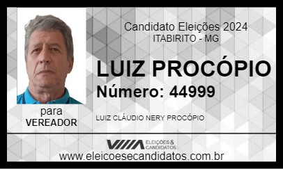 Candidato LUIZ PROCÓPIO 2024 - ITABIRITO - Eleições