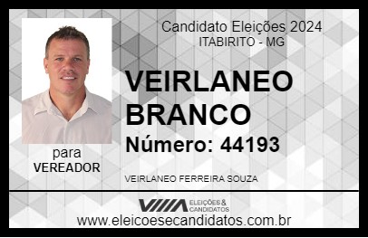 Candidato VEIRLANEO BRANCO 2024 - ITABIRITO - Eleições