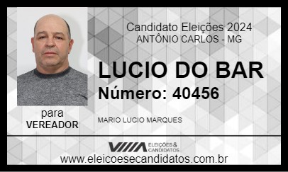 Candidato LUCIO DO BAR 2024 - ANTÔNIO CARLOS - Eleições