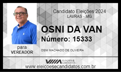 Candidato OSNI DA VAN 2024 - LAVRAS - Eleições