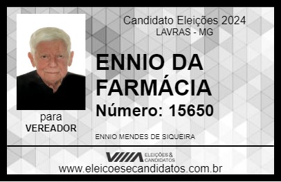 Candidato ENNIO DA FARMÁCIA 2024 - LAVRAS - Eleições