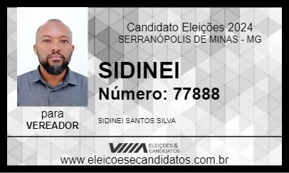 Candidato SIDINEI 2024 - SERRANÓPOLIS DE MINAS - Eleições