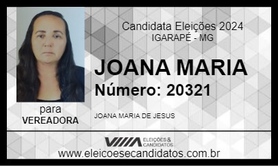 Candidato JOANA MARIA 2024 - IGARAPÉ - Eleições