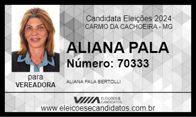 Candidato ALIANA PALA 2024 - CARMO DA CACHOEIRA - Eleições