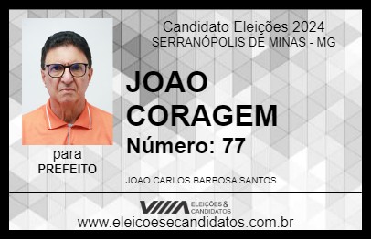 Candidato JOAO CORAGEM 2024 - SERRANÓPOLIS DE MINAS - Eleições