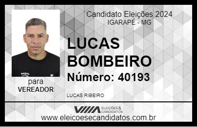 Candidato LUCAS BOMBEIRO 2024 - IGARAPÉ - Eleições