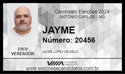 Candidato JAYME 2024 - ANTÔNIO CARLOS - Eleições