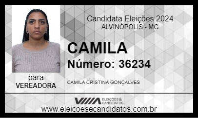 Candidato CAMILA 2024 - ALVINÓPOLIS - Eleições