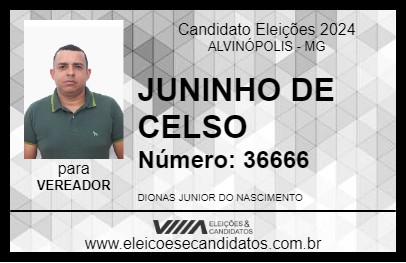 Candidato JUNINHO DE CELSO 2024 - ALVINÓPOLIS - Eleições