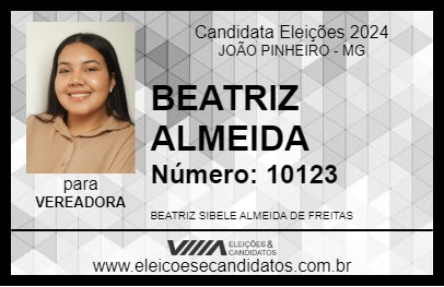 Candidato BEATRIZ ALMEIDA  2024 - JOÃO PINHEIRO - Eleições