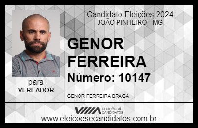 Candidato GENOR FERREIRA 2024 - JOÃO PINHEIRO - Eleições