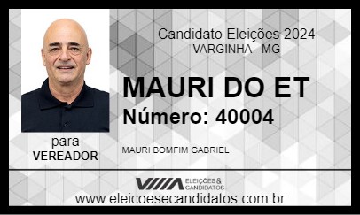 Candidato MAURI DO ET 2024 - VARGINHA - Eleições