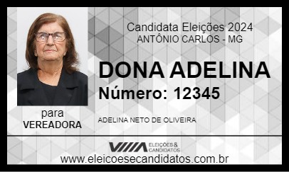 Candidato DONA ADELINA 2024 - ANTÔNIO CARLOS - Eleições