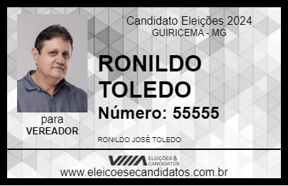 Candidato RONILDO TOLEDO 2024 - GUIRICEMA - Eleições