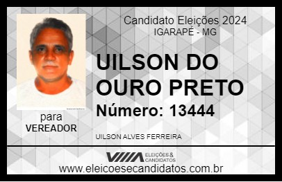 Candidato UILSON DO OURO PRETO 2024 - IGARAPÉ - Eleições