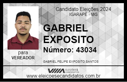 Candidato GABRIEL EXPOSITO 2024 - IGARAPÉ - Eleições