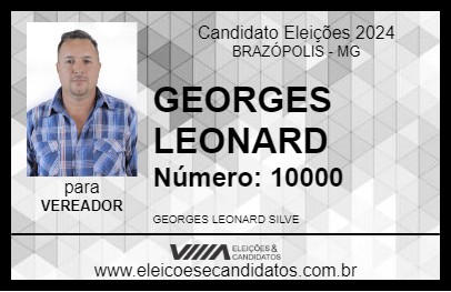 Candidato GEORGES LEONARD 2024 - BRAZÓPOLIS - Eleições