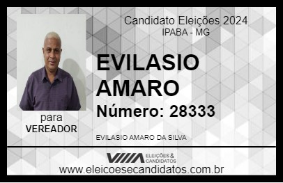 Candidato EVILASIO AMARO 2024 - IPABA - Eleições