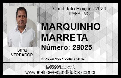 Candidato MARQUINHO MARRETA 2024 - IPABA - Eleições