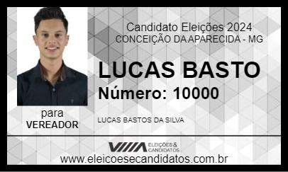 Candidato LUCAS BASTOS 2024 - CONCEIÇÃO DA APARECIDA - Eleições