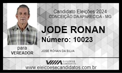 Candidato JOSE RONAN 2024 - CONCEIÇÃO DA APARECIDA - Eleições