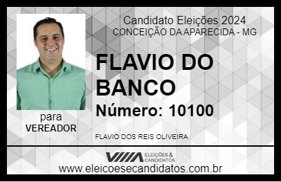 Candidato FLAVIO DO BANCO 2024 - CONCEIÇÃO DA APARECIDA - Eleições