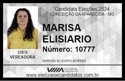 Candidato MARISA ELISIARIO 2024 - CONCEIÇÃO DA APARECIDA - Eleições