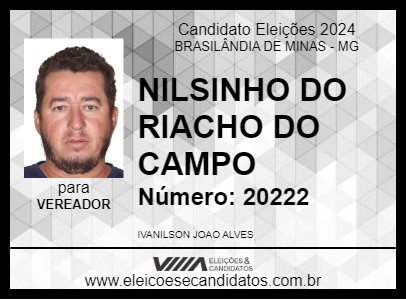 Candidato NILSINHO DO RIACHO DO CAMPO 2024 - BRASILÂNDIA DE MINAS - Eleições