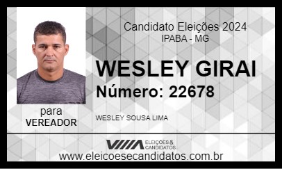 Candidato WESLEY GIRAI 2024 - IPABA - Eleições