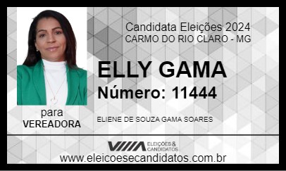 Candidato ELLY GAMA 2024 - CARMO DO RIO CLARO - Eleições