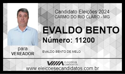 Candidato EVALDO BENTO 2024 - CARMO DO RIO CLARO - Eleições