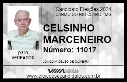 Candidato CELSINHO MARCENEIRO 2024 - CARMO DO RIO CLARO - Eleições