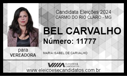 Candidato BEL CARVALHO 2024 - CARMO DO RIO CLARO - Eleições