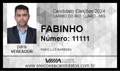 Candidato FABINHO 2024 - CARMO DO RIO CLARO - Eleições