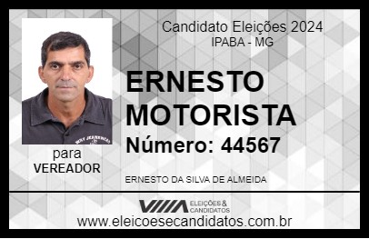 Candidato ERNESTO MOTORISTA 2024 - IPABA - Eleições