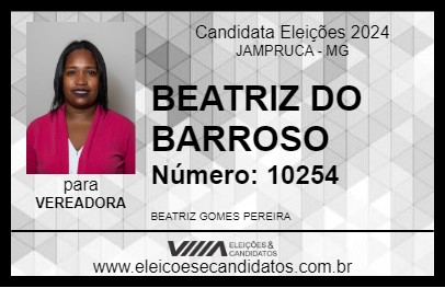 Candidato BEATRIZ DO BARROSO 2024 - JAMPRUCA - Eleições