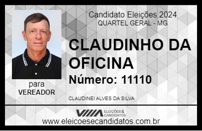 Candidato CLAUDINHO DA OFICINA 2024 - QUARTEL GERAL - Eleições