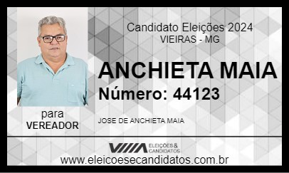 Candidato ANCHIETA MAIA 2024 - VIEIRAS - Eleições