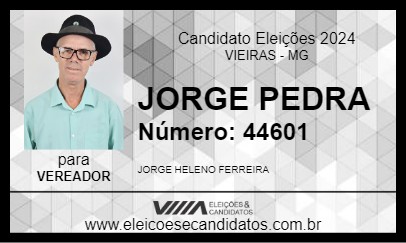 Candidato JORGE PEDRA 2024 - VIEIRAS - Eleições