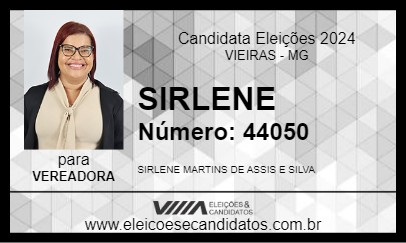 Candidato SIRLENE 2024 - VIEIRAS - Eleições