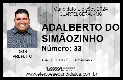 Candidato ADALBERTO DO SIMÃOZINHO 2024 - QUARTEL GERAL - Eleições